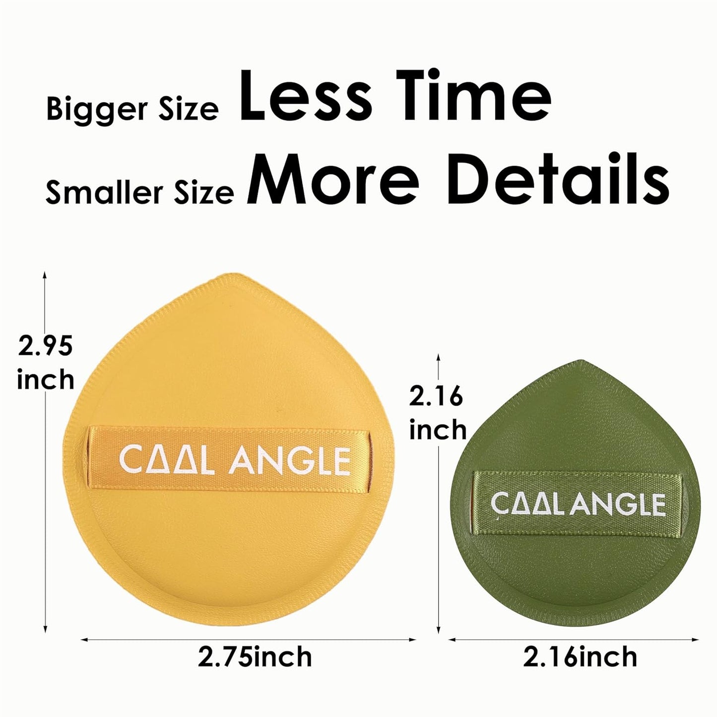 4Pack Makeup Sponge For Foundation Concealer And Powder, Latex Free Blender Sponge For Natural And Easy Makeup Soft Long-lasting, Pack for 2X-Large Yellow and 2 Medium Green