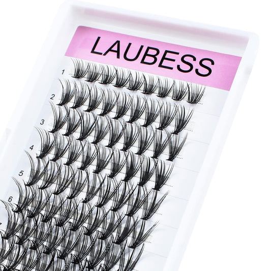 Lash Clusters LAUBESS Individual Lashes Waterproof Eyelash Clusters Mixed Tray Cluster Eyelash Extensions Soft Cluster Lashes for Beginners(20D-D-12)