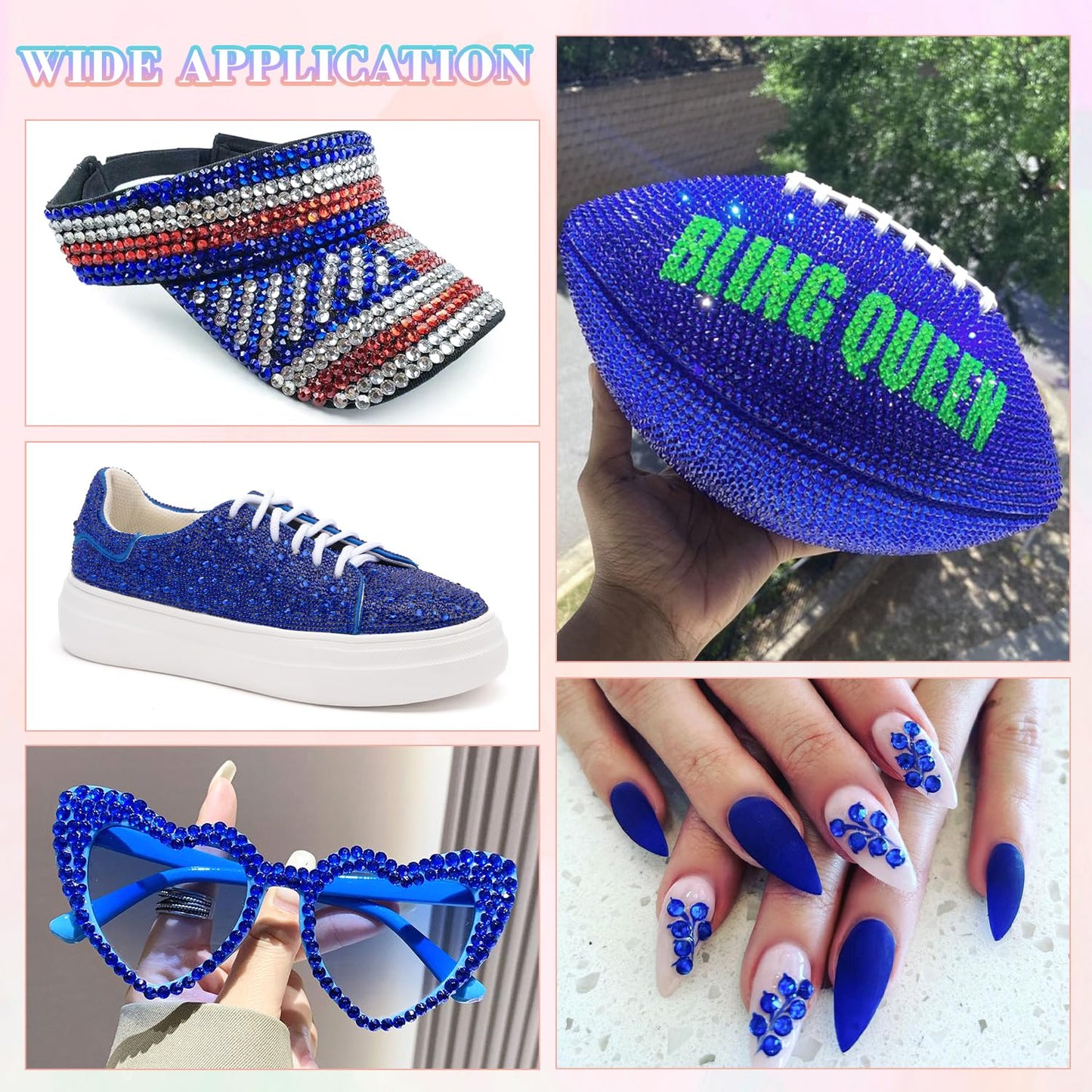 25000Pcs Resin Rhinestones with Tweezers for Crafting, 2-6mm Mixed Sizes (Royal Blue) Non Hotfix Flatback Gems, Bedazzling Crystal for DIY Crafts Clothing Tumblers Mugs Shoes Decor Nail Art