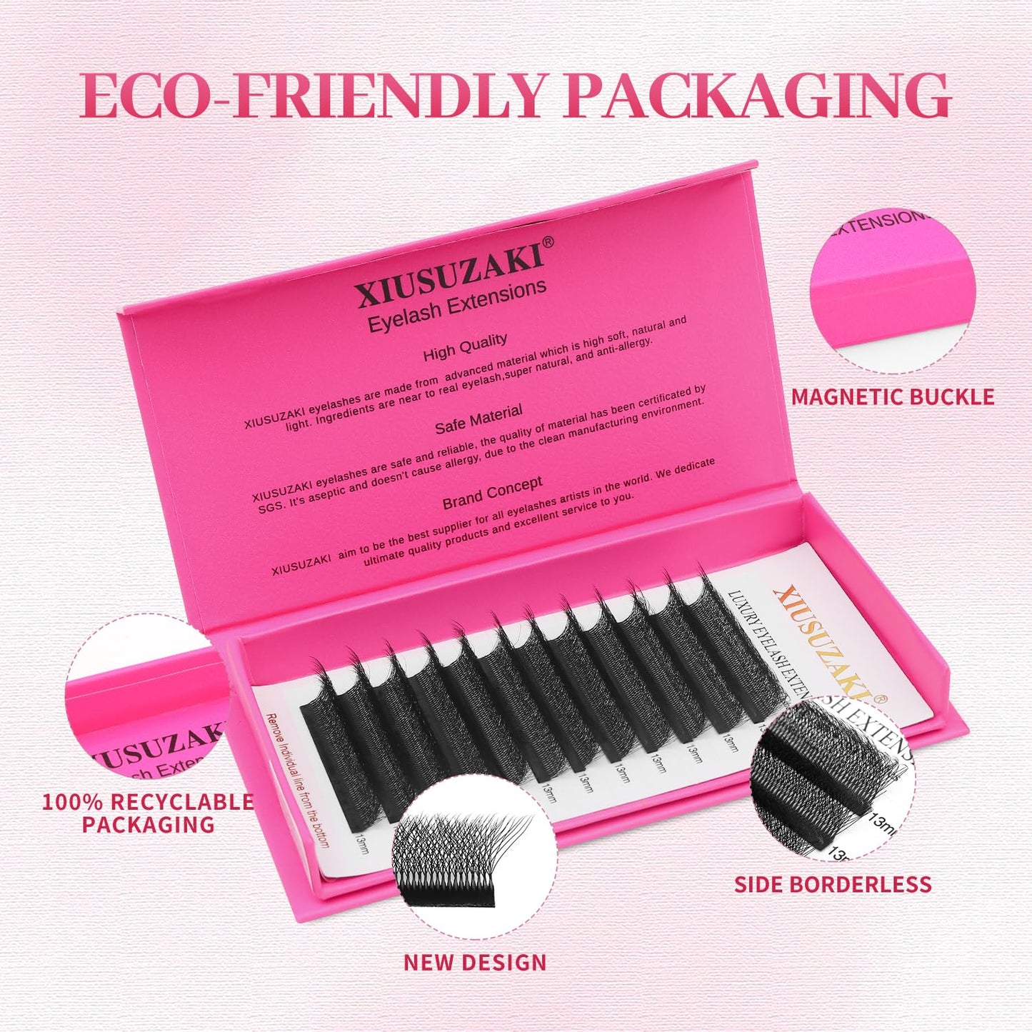W Lash Extensions Supplies 7D Eyelash Extensions W Shape 0.07mm Thickness C Curl 10mm Premade Fans Easy Fan Lashes Volume Matte Black 12 Rows Crisscross Eye Lashes(W-7D-0.07-C,10mm)