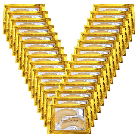 30 Pairs Eye Mask Set Collagen Crystal Eye Masks for Puffiness Eyes Treatments gel eye pads for Dark Circles, Eye Bags, Anti-Aging, Reduce Wrinkles, Firms Eye Gel Mask with Moisturer Essence