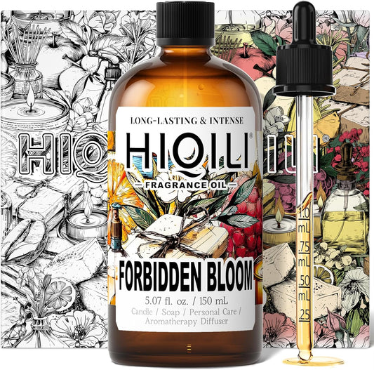 HIQILI Forbidden Bloom Fragrance Oil for Soap & Candle Making, Inspired by Cl.Klein Forb-EU phoria, Home Reed Diffuser, Long Lasting Scents, Add to Wool Dryer Balls - 5.07 Fl Oz