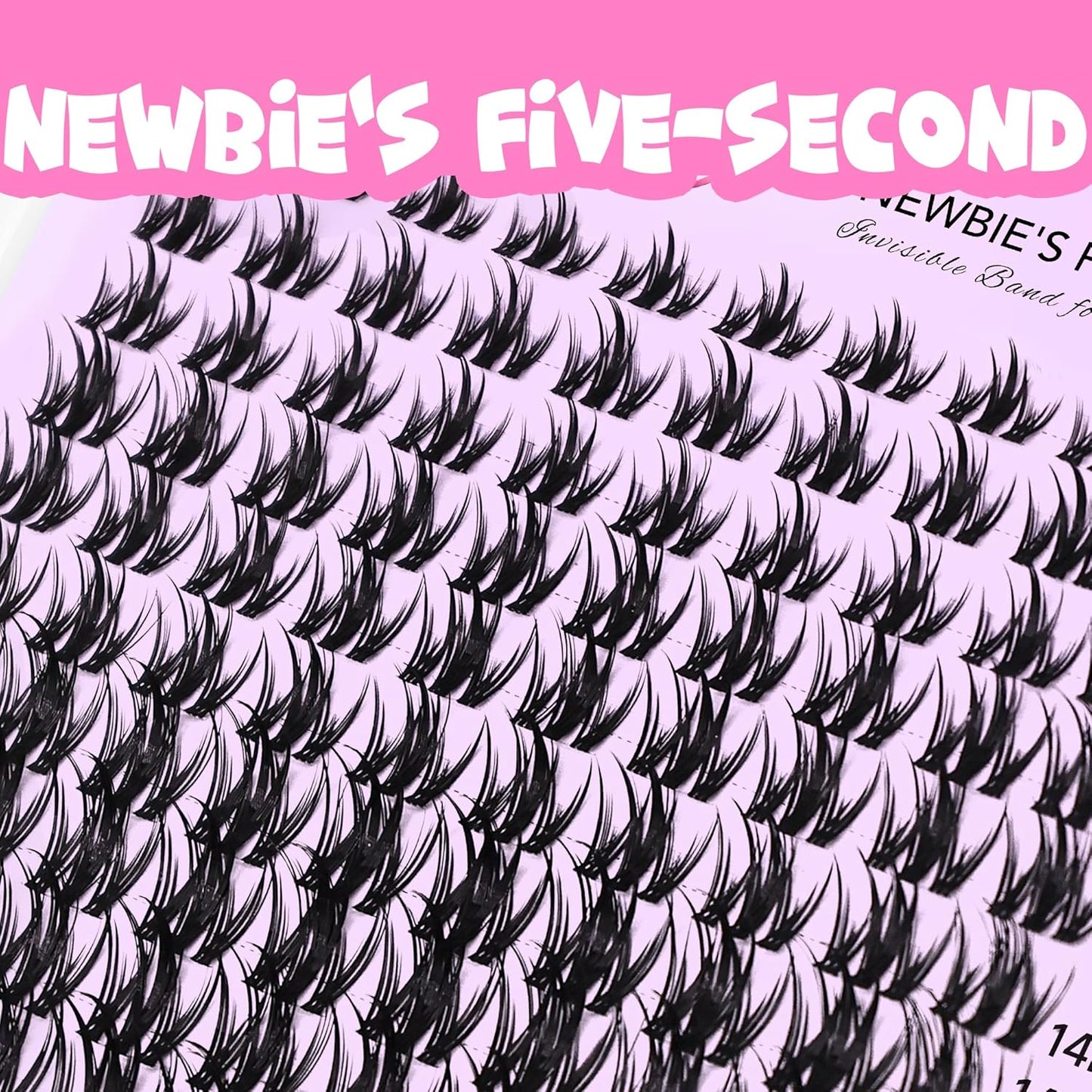 VEYESBEAUTY Lash Clusters Kit Eyelash Extensions Thin & Invisible Band Individual False Eyelashes Newbie's Five-Second Series Wispy Lash Tray for Self-application, Camellia Lashes 8-18mm Mixed Length