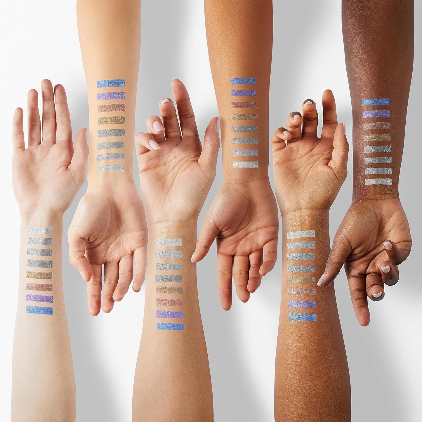 8Pcs Glitter Eye Shadow Sticks Liner Pencils Makeup, Pearl White Smokey Black Gray Silver Violet Purple Khaki Royal Blue Shimmer Glitter Eyeliner Pencil Cream Eyeshadow Palette Makeup for Older Women