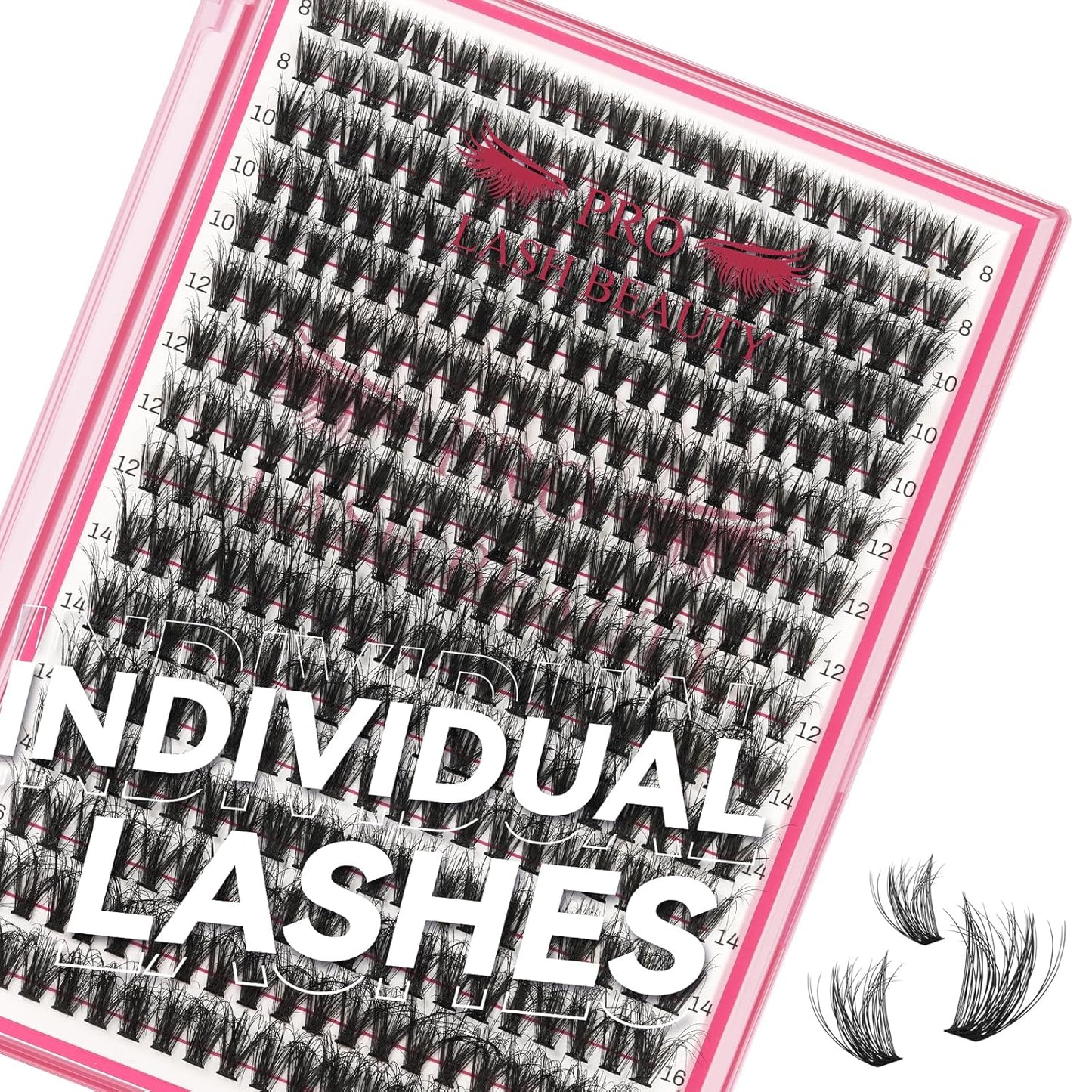 Lash CIusters 320Pcs Individual Lashes 3D Fluffy Cluster Lashes Natural Look Eyelash Clusters Faux Mink Wispy Lashes 40D-D Mixed DIY Lash Extension (3D Fluffy-40D-D,8-16mix)