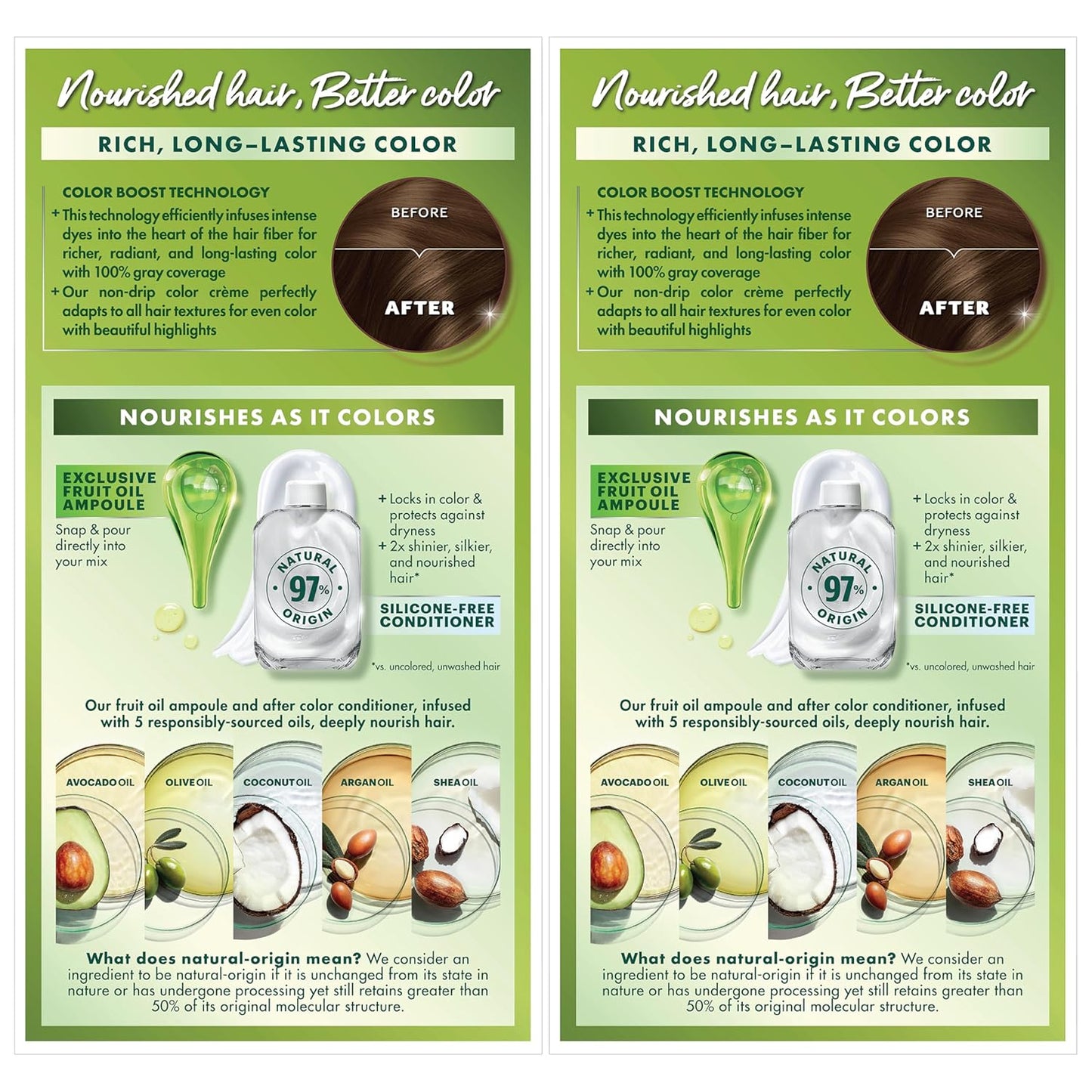 Garnier Hair Color Nutrisse Nourishing Creme, 50 Medium Natural Brown (Truffle) Permanent Hair Dye, 2 Count (Packaging May Vary)