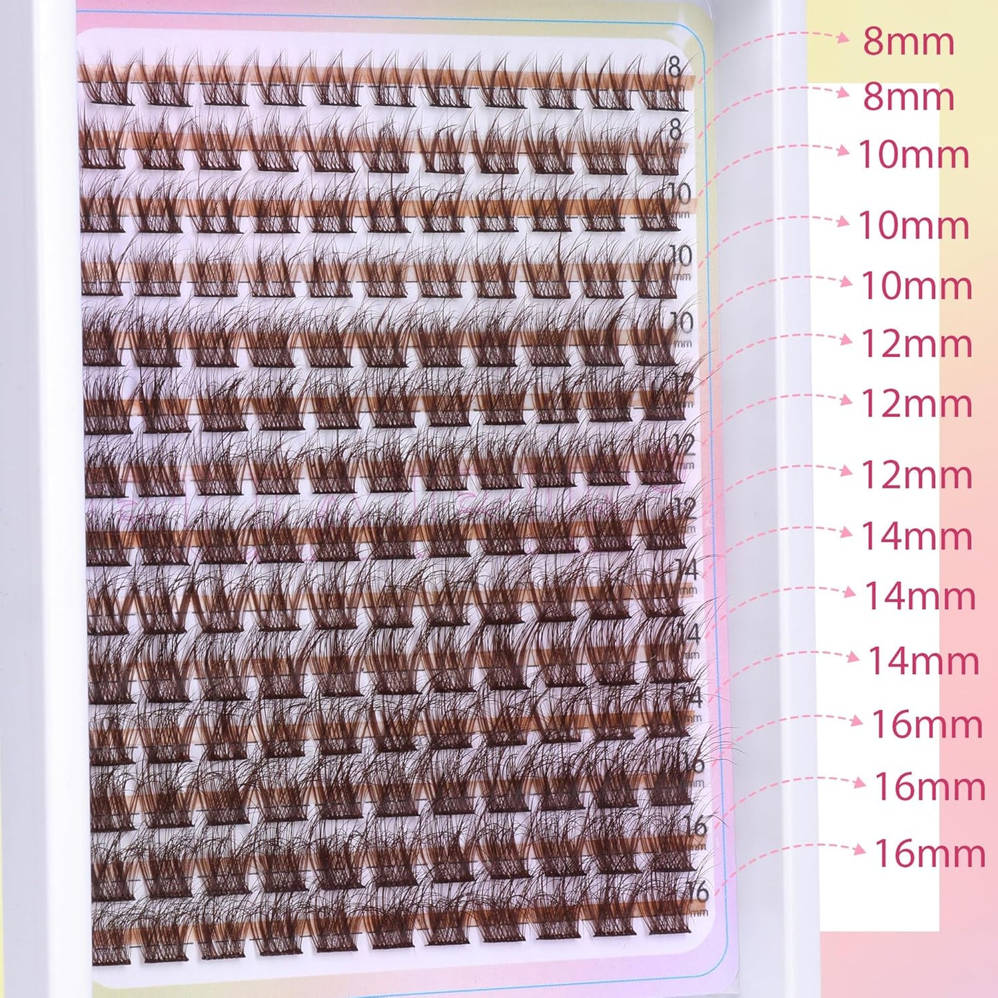 Brown Lash Clusters Wispy Lash Clusters Eyelash Extensions 154pcs Brown Eyelash Clusters 8-16MM Natural Cluster Lashes Extensions by Ruairie