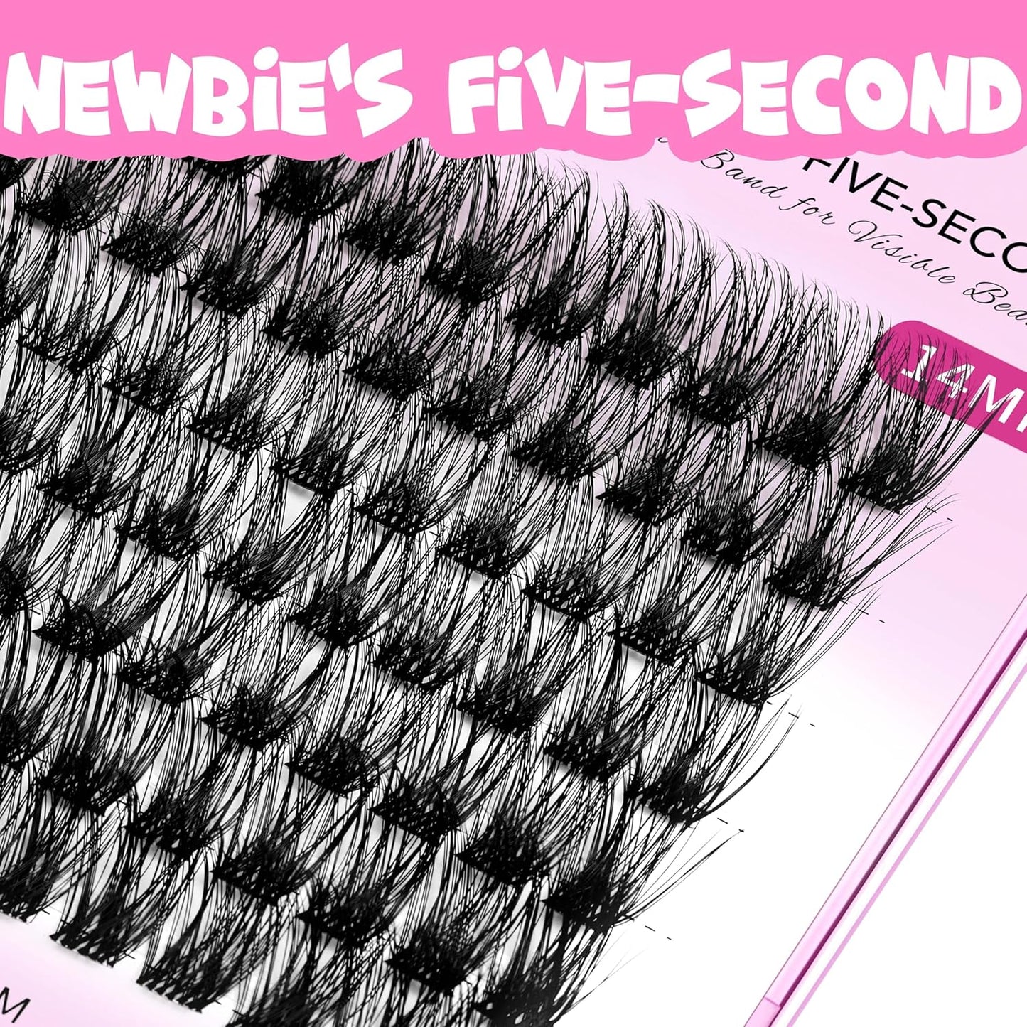 VEYESBEAUTY Lash Clusters Individual Eyelash Extensions Thin & Invisible Band DIY False Eyelashes for Self-application Newbie's Five-Second Series Wispy Lash Tray, Dreamy 10mm Single Length