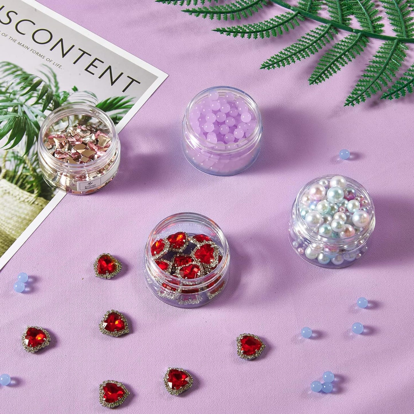 50 Pack 1 OZ Plastic Jars Round Clear Cosmetic Container Jar with Lids, Eternal Moment Plastic Slime Jars for Lotion, Cream, Ointments, Makeup, Eye shadow, Rhinestone, Samples, Pot, Travel Storage