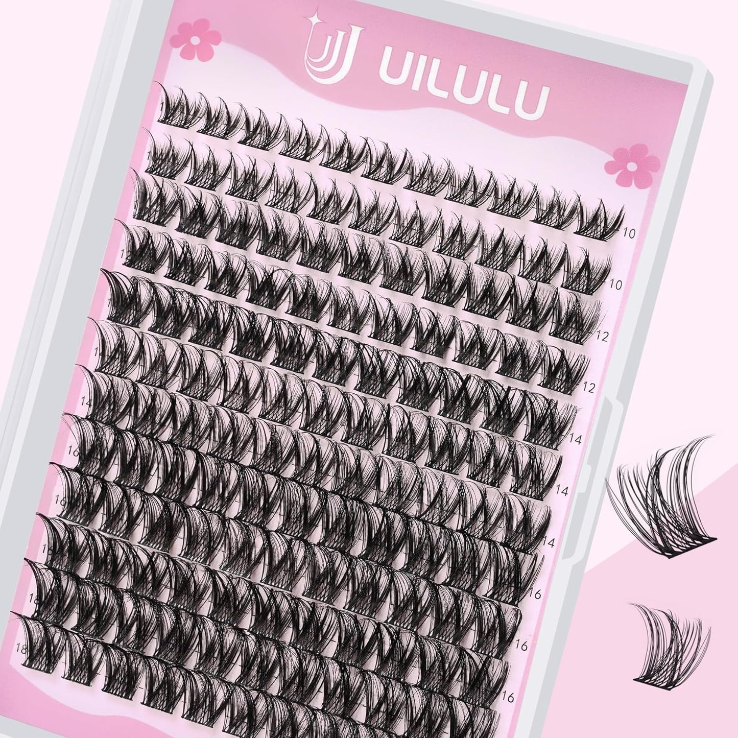 Lashes Clusters D Curl Fluffy Lash Clusters 0.07D 10-18 MIX 132 Eyelashes Individual Eyelashes Clusters DIY Lash Extensions at Home False Eyelash Wide Band Natural Eye Lash Clusters